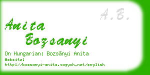 anita bozsanyi business card